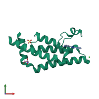 PDB entry 4tz2 coloured by chain, front view.