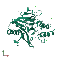 PDB entry 4tz9 coloured by chain, front view.