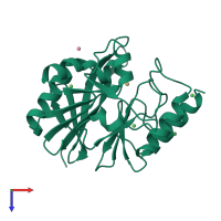 PDB entry 4tz9 coloured by chain, top view.