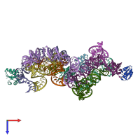 PDB entry 4tzz coloured by chain, top view.