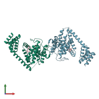 PDB entry 4u04 coloured by chain, front view.