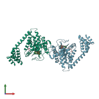 PDB entry 4u07 coloured by chain, front view.