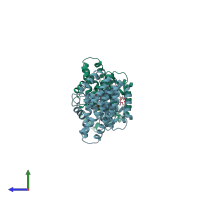 PDB entry 4u07 coloured by chain, side view.