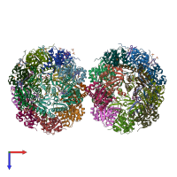 PDB entry 4u0g coloured by chain, top view.