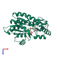 PDB entry 4u0j coloured by chain, top view.