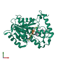 PDB entry 4u0k coloured by chain, front view.