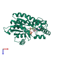 PDB entry 4u0k coloured by chain, top view.