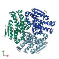 PDB entry 4u18 coloured by chain, front view.