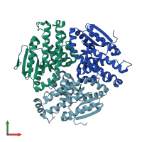 PDB entry 4u19 coloured by chain, front view.