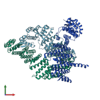 PDB entry 4u1d coloured by chain, front view.
