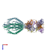 PDB entry 4u1g coloured by chain, top view.