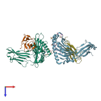 PDB entry 4u1k coloured by chain, top view.