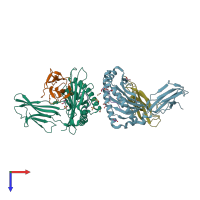 PDB entry 4u1l coloured by chain, top view.