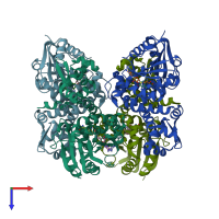 PDB 4u1q coloured by chain and viewed from the top.