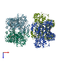 PDB entry 4u1r coloured by chain, top view.