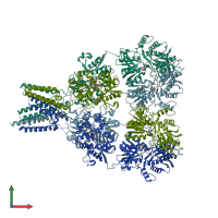 PDB entry 4u1w coloured by chain, front view.