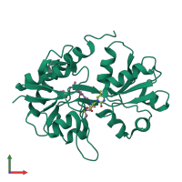PDB entry 4u23 coloured by chain, front view.