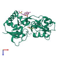 PDB entry 4u23 coloured by chain, top view.