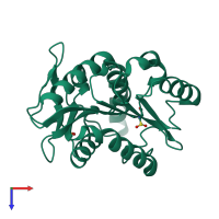 PDB entry 4u2c coloured by chain, top view.
