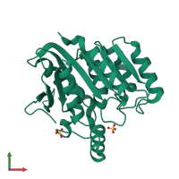 PDB entry 4u2d coloured by chain, front view.