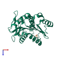 PDB entry 4u2d coloured by chain, top view.