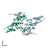 PDB entry 4u2n coloured by chain, front view.