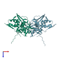 PDB entry 4u2n coloured by chain, top view.