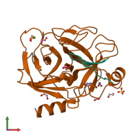 PDB entry 4u2w coloured by chain, front view.