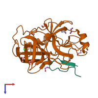 PDB entry 4u2w coloured by chain, top view.