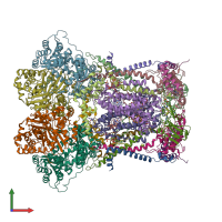 PDB entry 4u3f coloured by chain, front view.