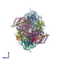 PDB entry 4u3f coloured by chain, side view.