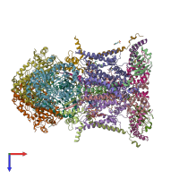 PDB entry 4u3f coloured by chain, top view.