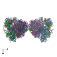 PDB entry 4u3n coloured by chain, top view.