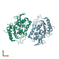 PDB entry 4u3t coloured by chain, front view.