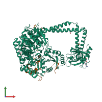 PDB entry 4u4c coloured by chain, front view.