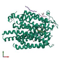PDB entry 4u4t coloured by chain, front view.