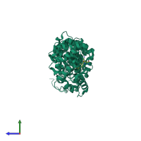 PDB entry 4u58 coloured by chain, side view.