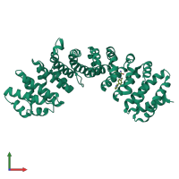 PDB entry 4u5l coloured by chain, front view.