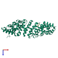 PDB entry 4u5l coloured by chain, top view.