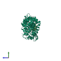 PDB entry 4u5n coloured by chain, side view.