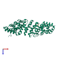 PDB entry 4u5n coloured by chain, top view.