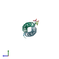 PDB entry 4u5t coloured by chain, side view.