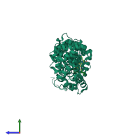 PDB 4u5v coloured by chain and viewed from the side.