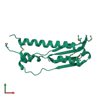 PDB entry 4u64 coloured by chain, front view.