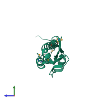 PDB entry 4u64 coloured by chain, side view.