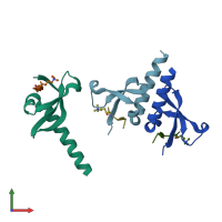 PDB entry 4u68 coloured by chain, front view.