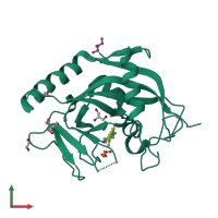 PDB entry 4u6a coloured by chain, front view.