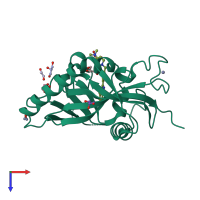 PDB entry 4u6a coloured by chain, top view.