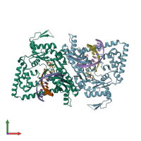 PDB entry 4u6p coloured by chain, front view.