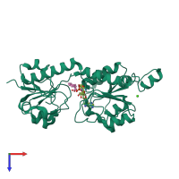 PDB entry 4u6s coloured by chain, top view.